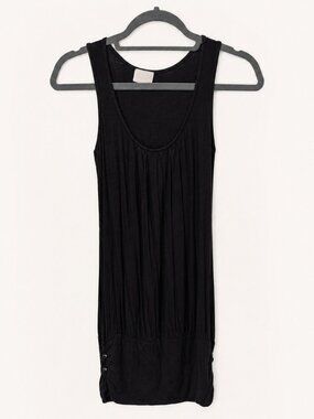 Have Black Ruched Hem Sleeveless Tunic Top Size S